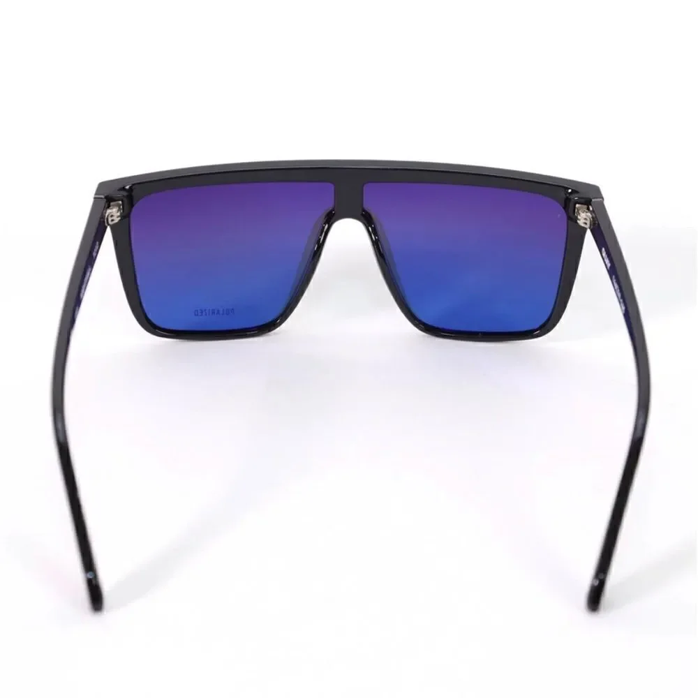 Quay Australia NIGHTFALL Extra Large Sunglasses-Black/Black Blue Polariz…